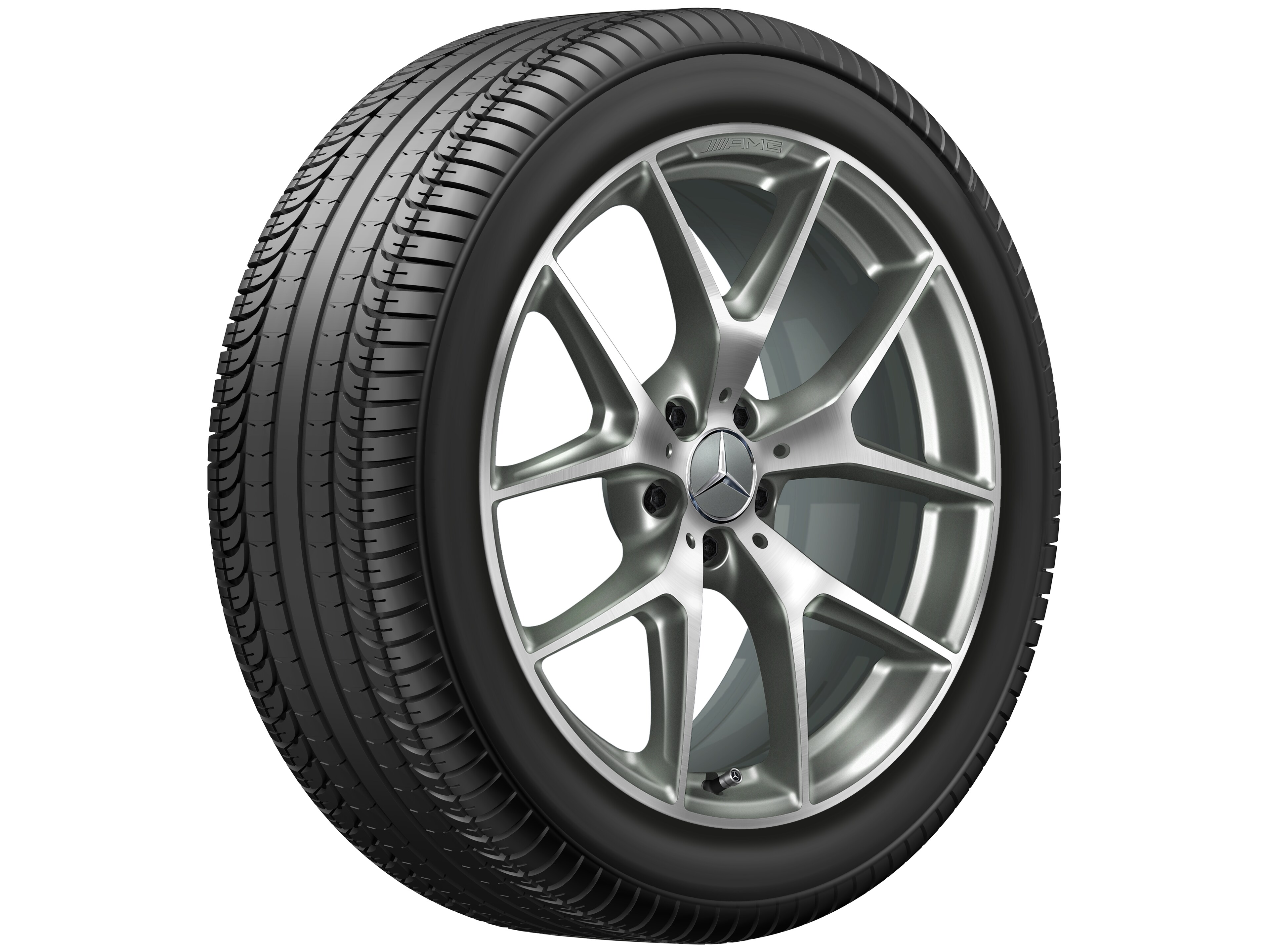 Llanta AMG de radios cruzados, 50,8 cm (20 pulgadas) - 8,5 J x 20 ET 40, gris titanio, pulido a alto brillo