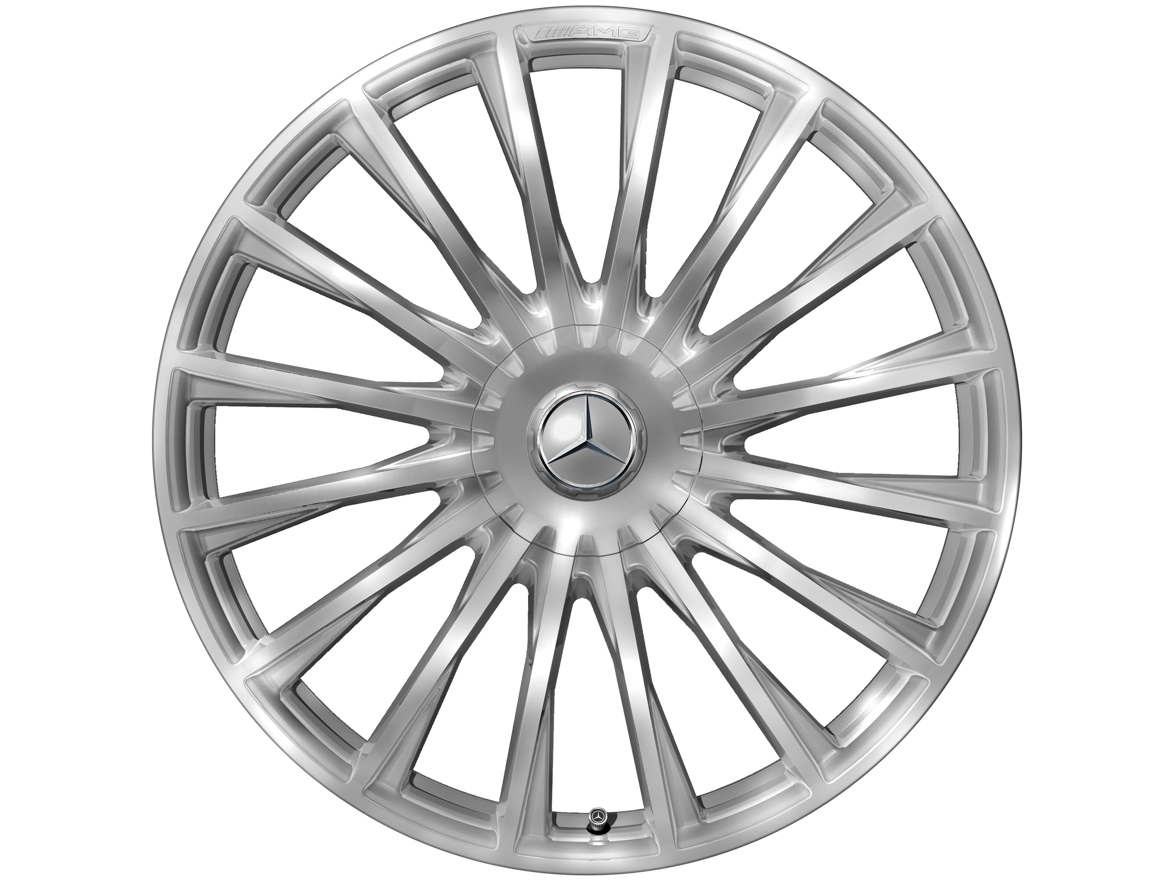 Llanta forjada AMG en diseño multirradio, 53,3 cm (21 pulgadas) - 10,5 J x 21 ET 50, plata, pulido a alto brillo